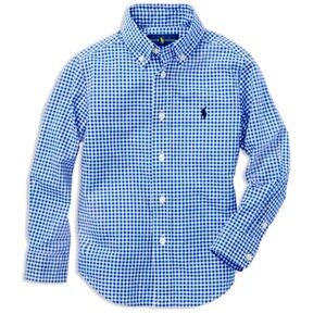 EUC, Polo Ralph Lauren Boys' Gingham Cotton Poplin Shirt, Size 6